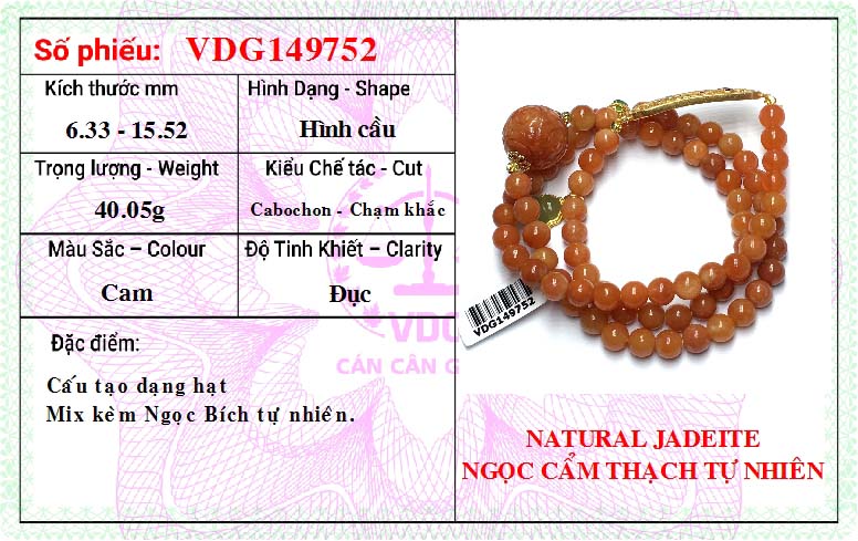 Chuỗi Cẩm Thạch Cam - Ảnh 4