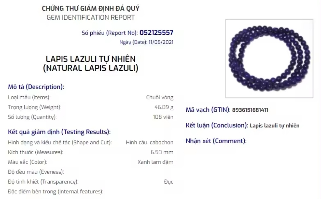 Chuỗi Lapis Xanh Lưu Ly - Ảnh 4