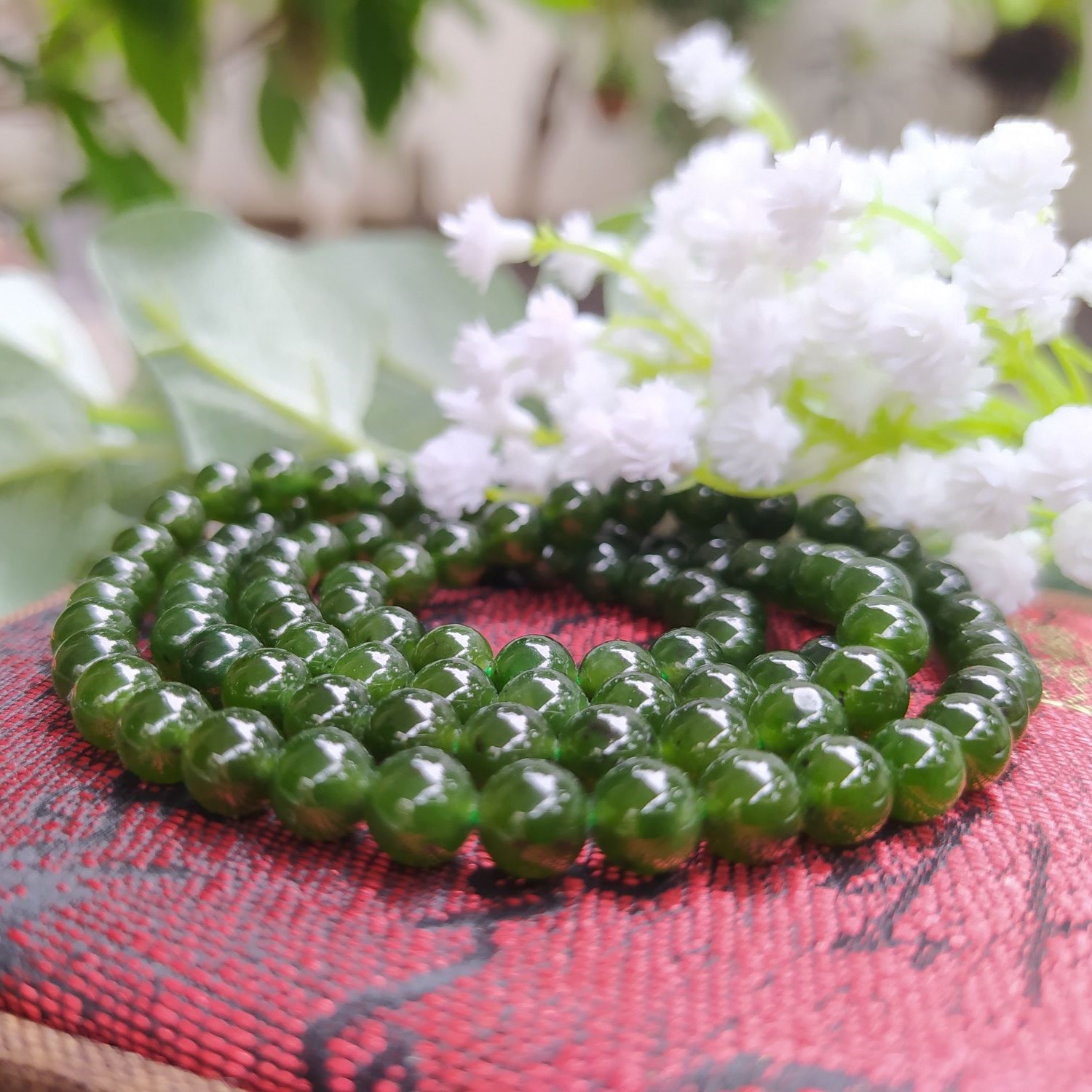 Chuỗi Ngọc Bích Xanh Lục Đậm - Ảnh 2