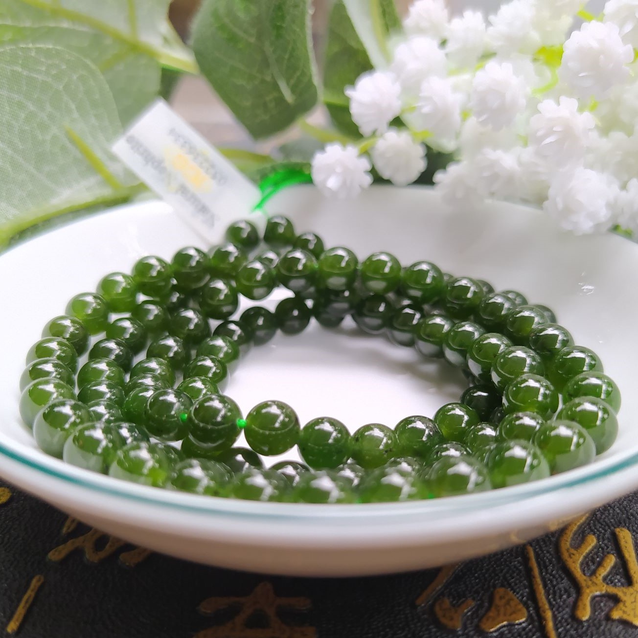 Chuỗi Ngọc Bích Xanh Lục Đậm
