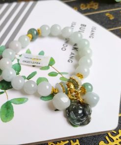 Lắc Tay Cẩm Thạch Hoa Mẫu Đơn - Ảnh 2