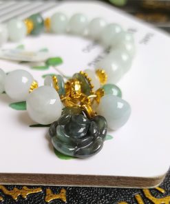 Lắc Tay Cẩm Thạch Hoa Mẫu Đơn - Ảnh 3